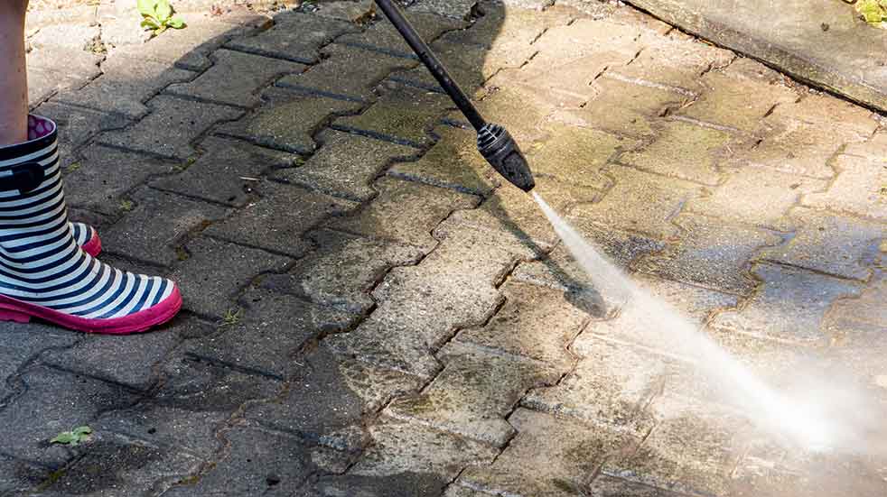 November gardening jobs pressure washer patio